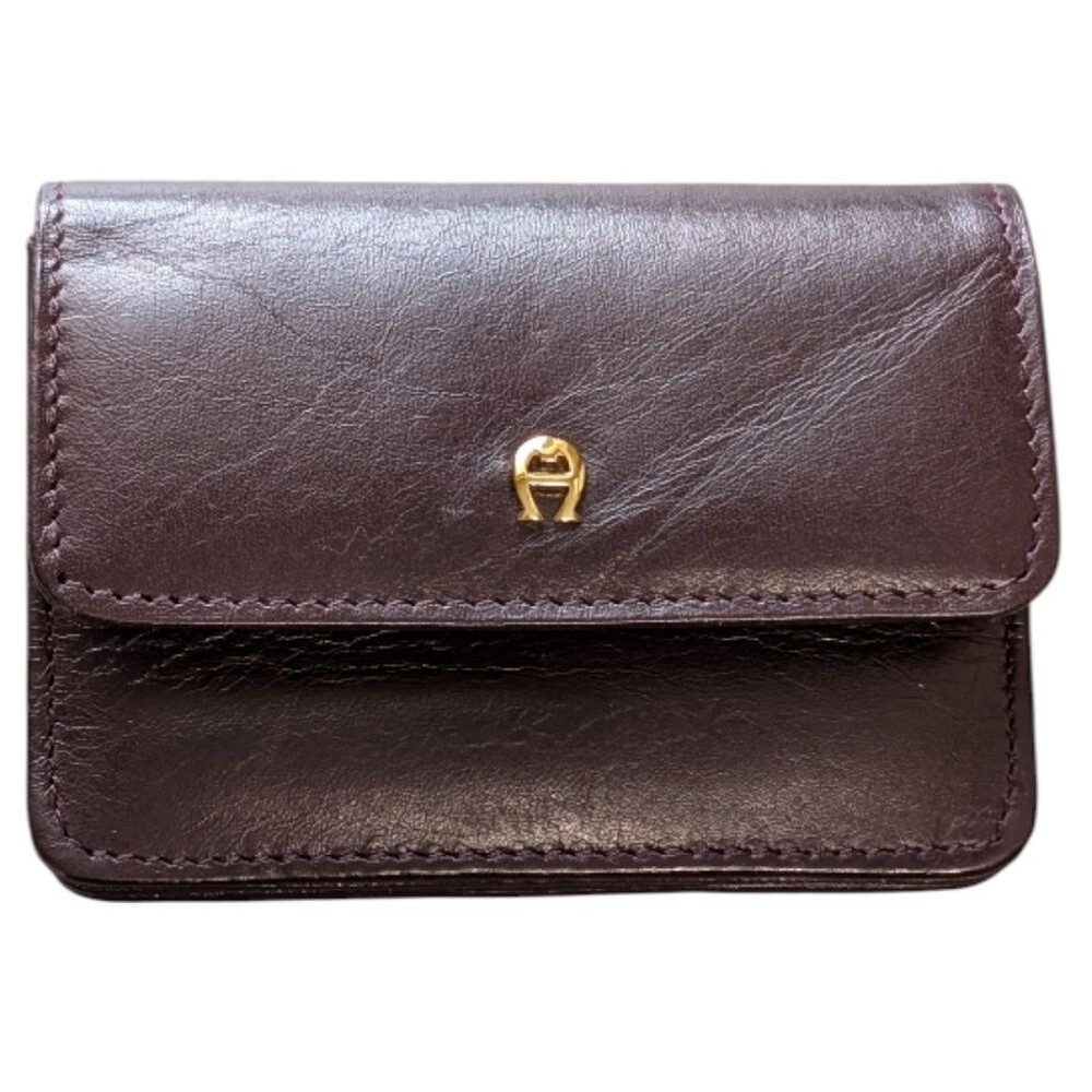 Etienne Aigner burgundy leather wallet change purse 80's coin purse